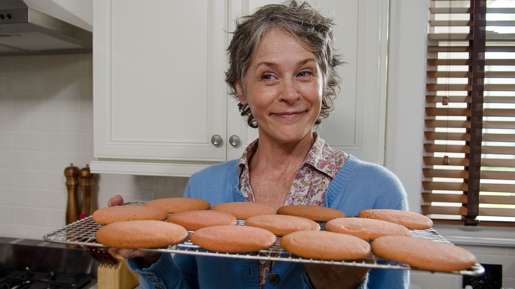 Carol makes cookies for everyone in Alexandria.